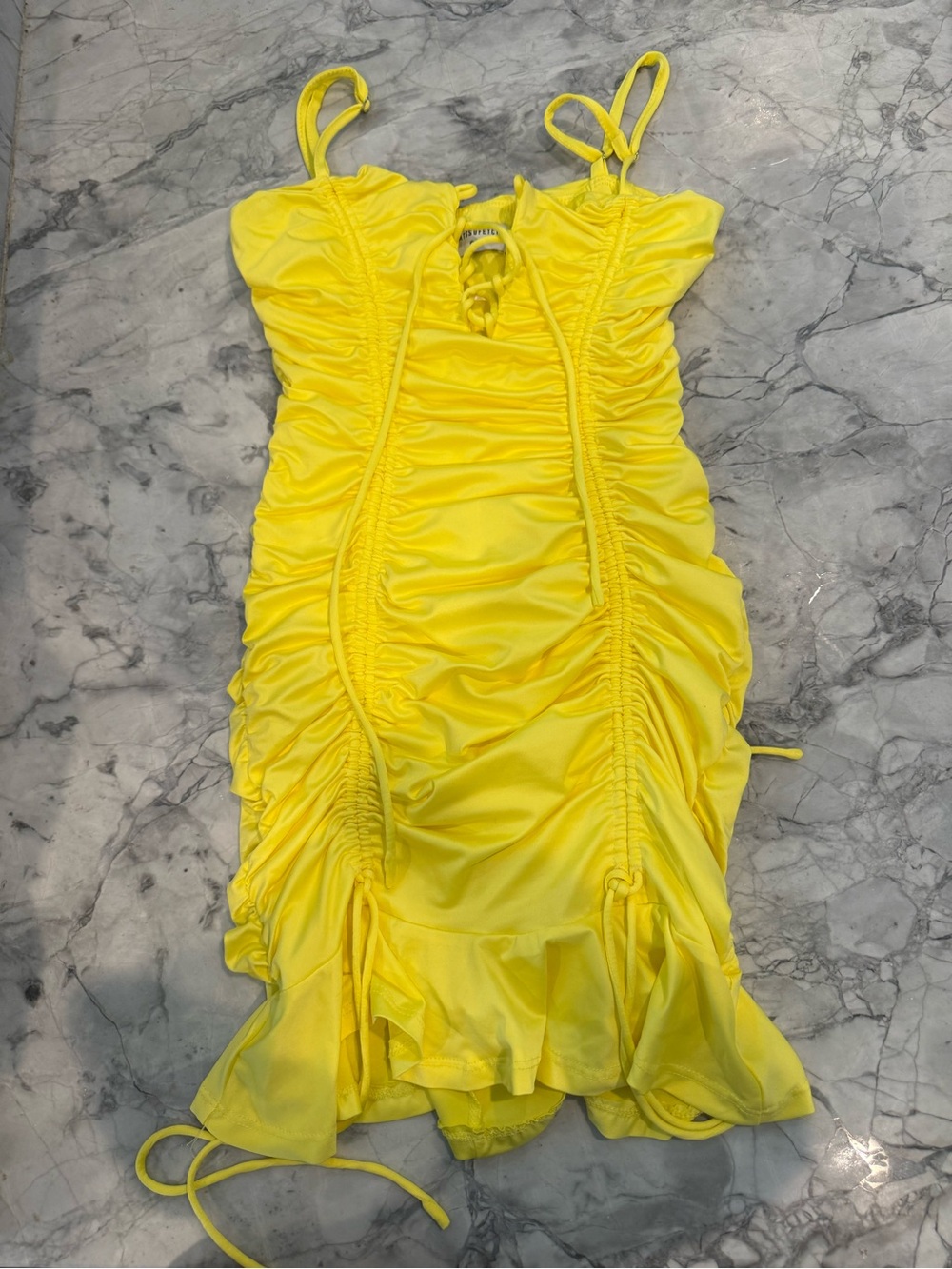 Sunshine Ruched Mini Dress with Spaghetti Straps 6